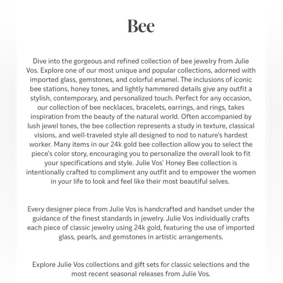 NWT Authentic luxury spring summer Julie Vos Bee Charm Statement Necklace - Picture 17 of 17